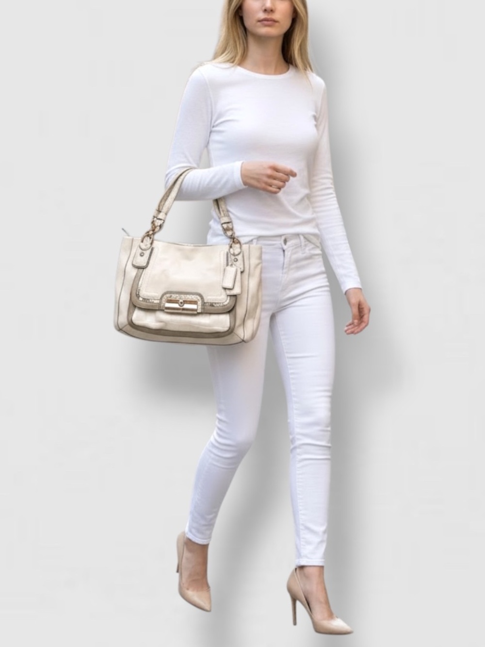 Coach Kristin Spectator Leather East West Zip Tote